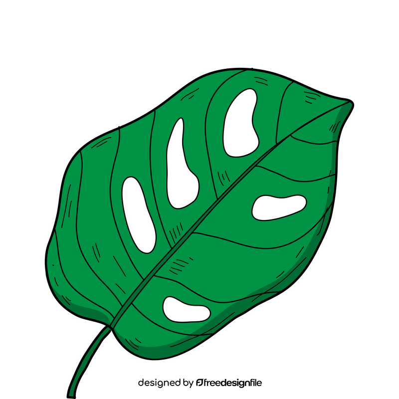 Palm tree leaf drawing clipart