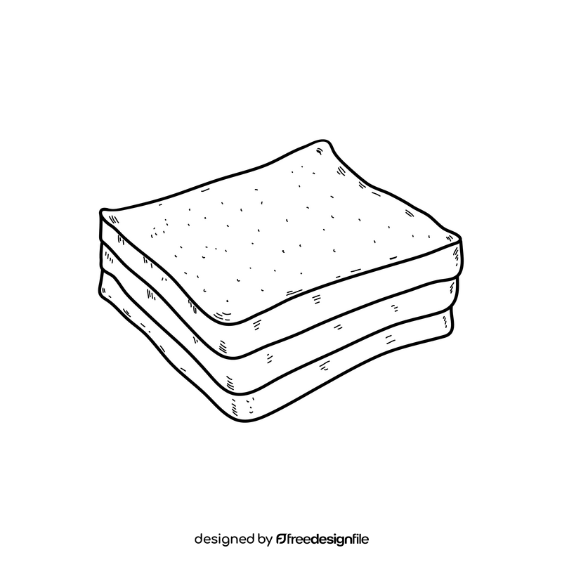White sandwich bread drawing black and white clipart