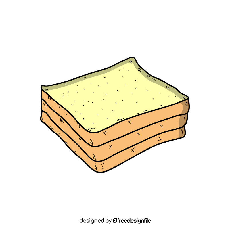 White sandwich bread drawing clipart