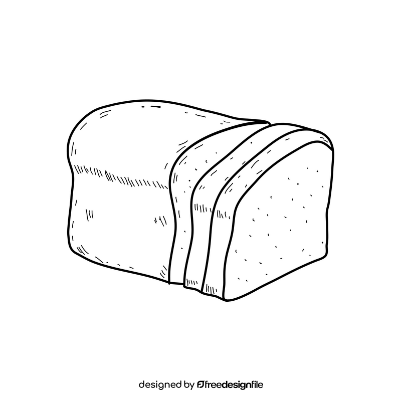 Bread drawing black and white clipart