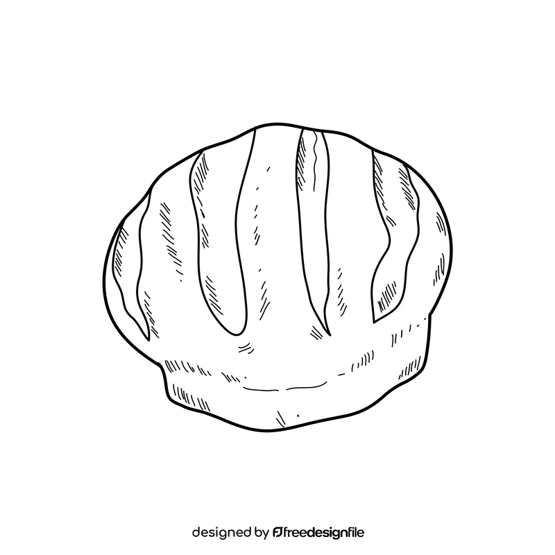 Brown bread black and white clipart