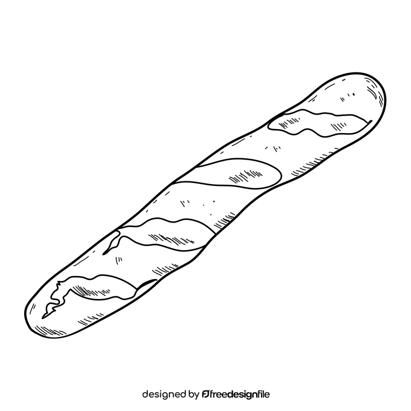 Bread loaf drawing black and white clipart