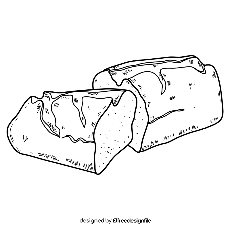 Brown bread drawing black and white clipart