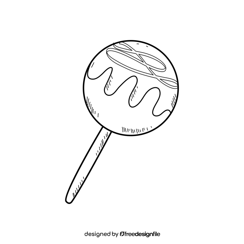 Chocolate lollipop drawing black and white clipart