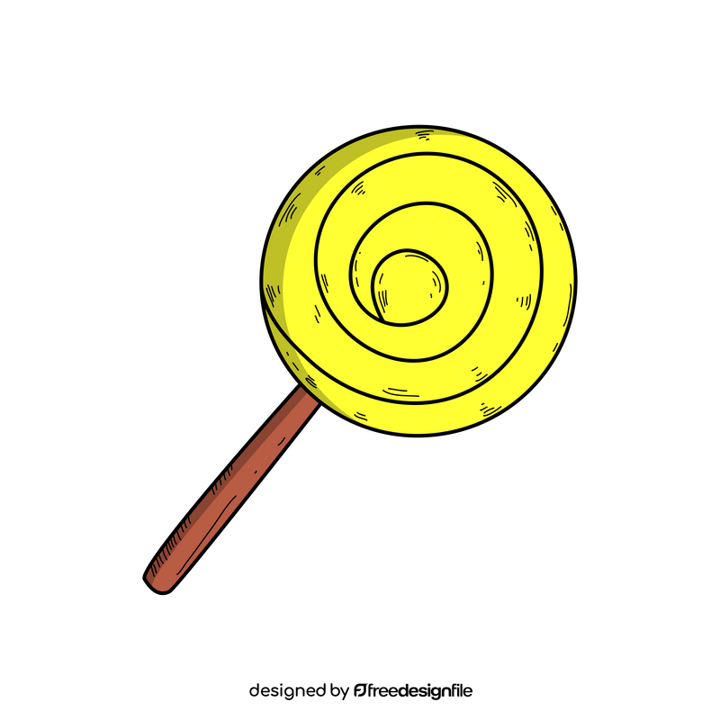 Yellow lollipop drawing clipart