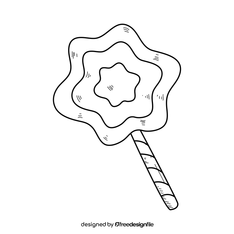 Lollipop drawing black and white clipart