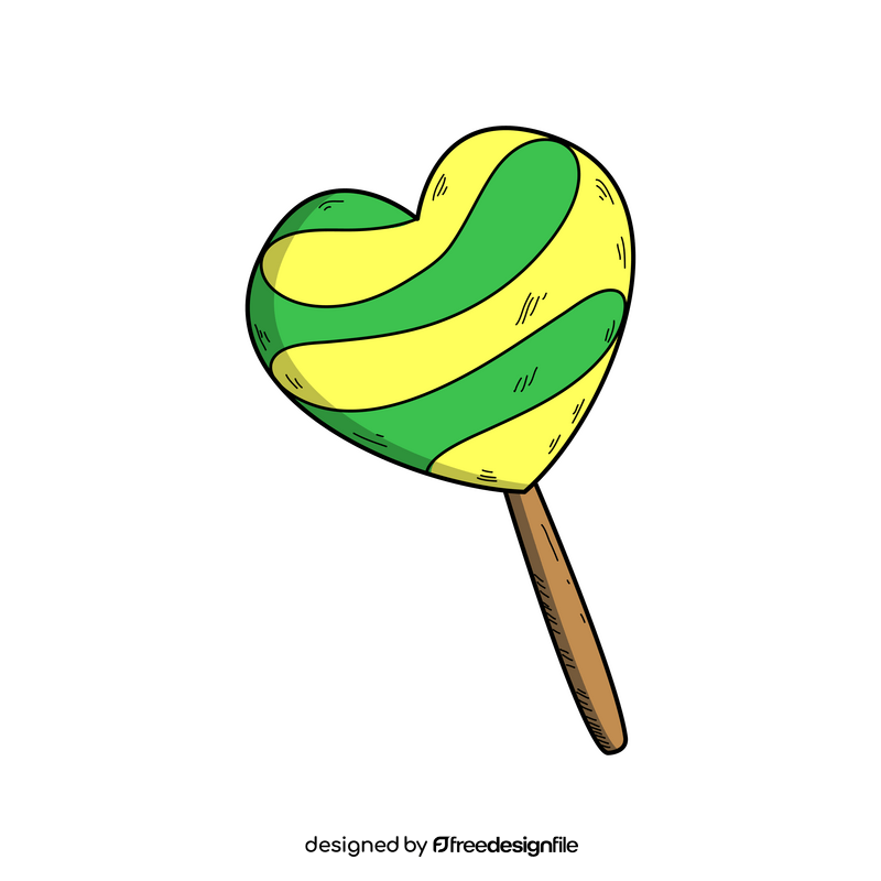 Heart lollipop drawing clipart