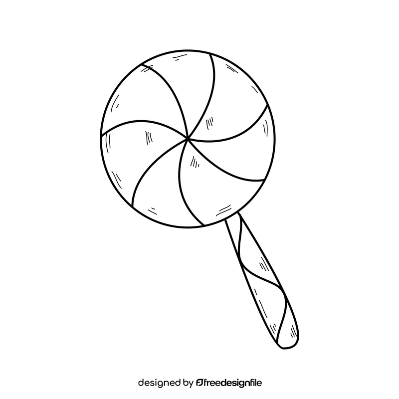 Rainbow lollipop black and white clipart