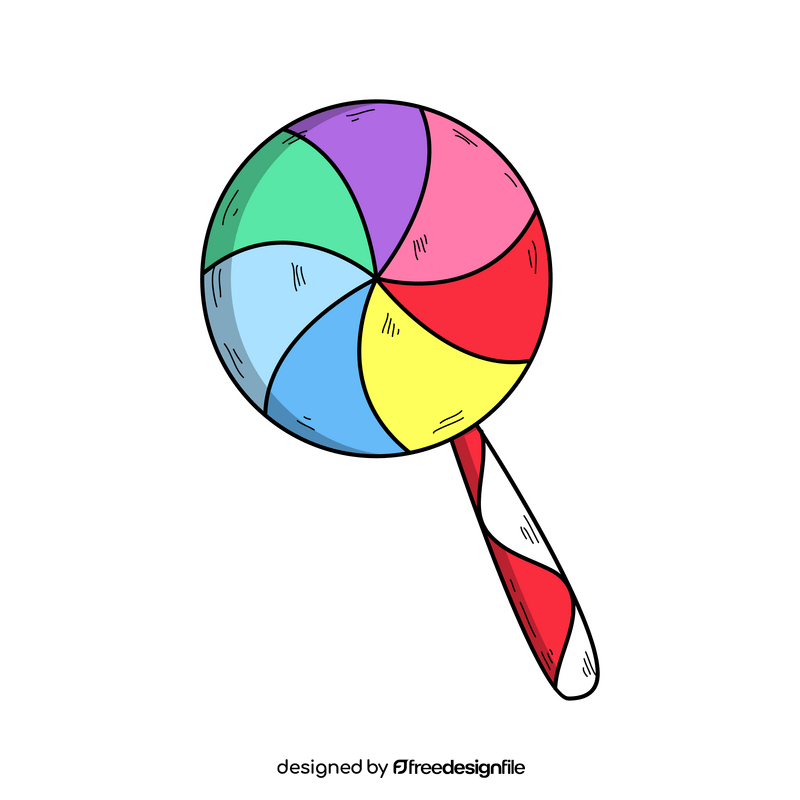 Rainbow lollipop clipart