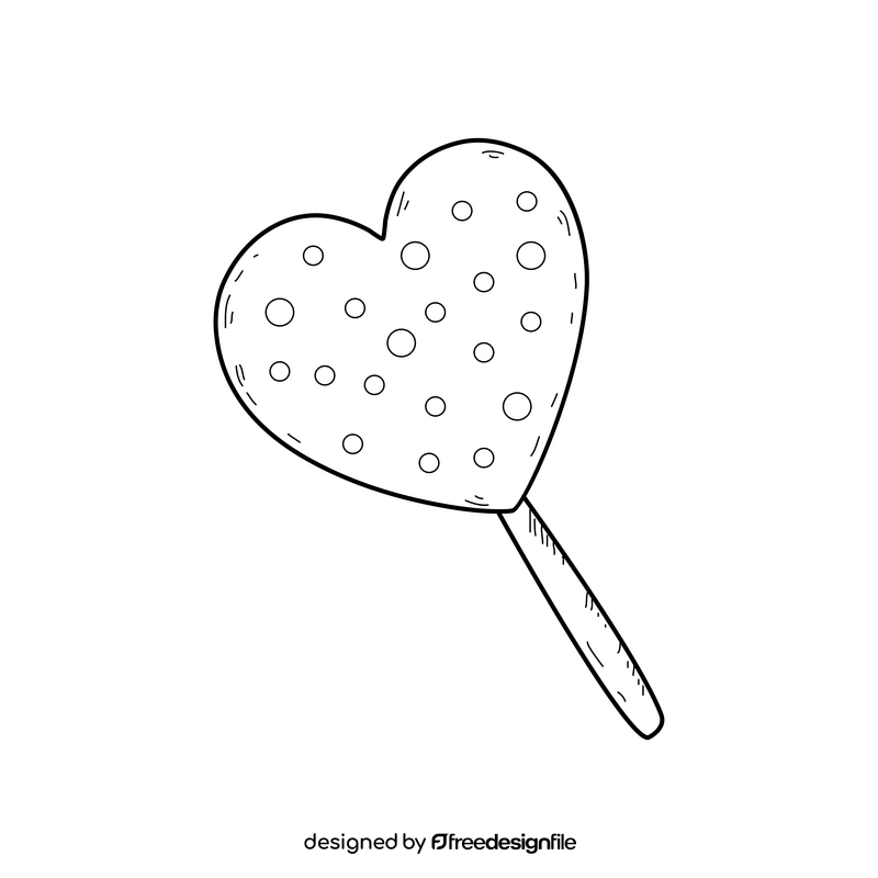 Cute lollipop drawing black and white clipart