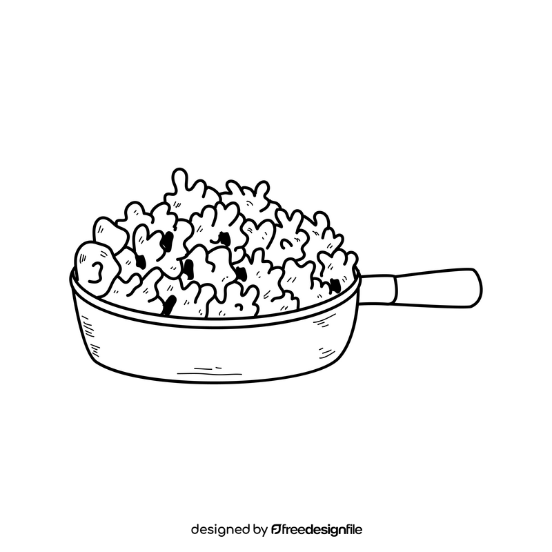 Popcorn bowl black and white clipart