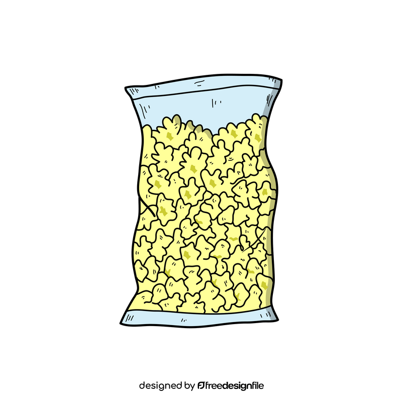 Popcorn packed drawing clipart