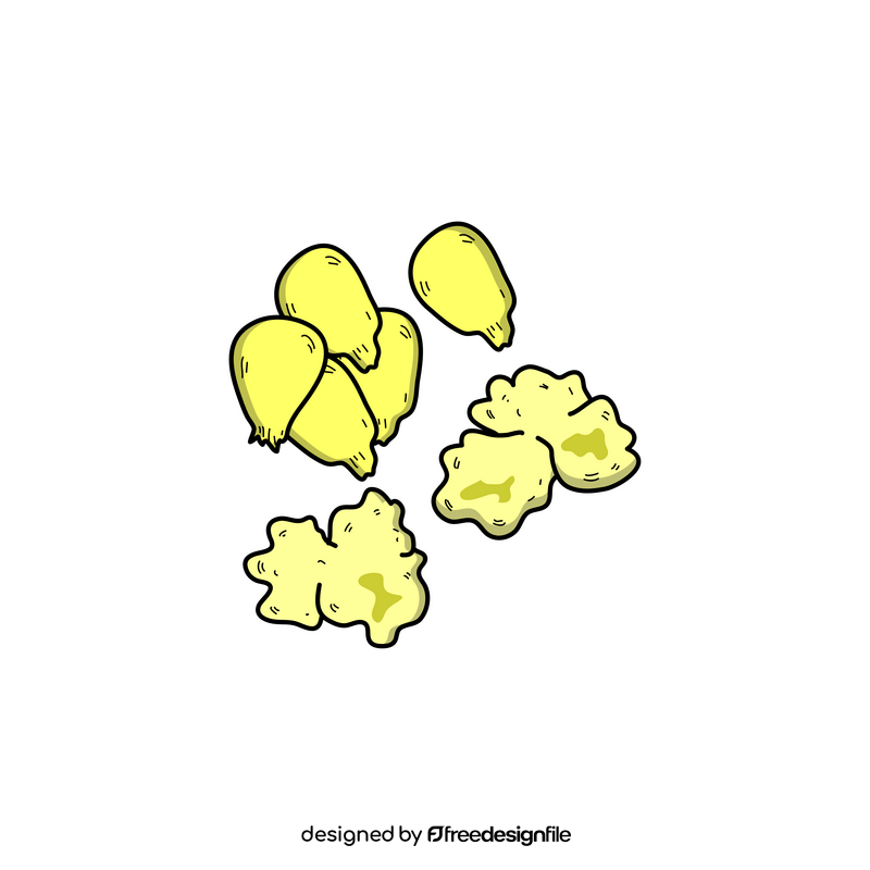 Popcorn seeds drawing clipart