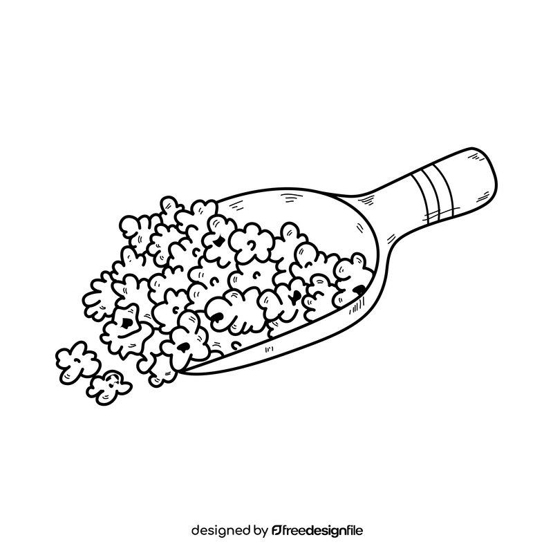 Popcorn snack drawing black and white clipart