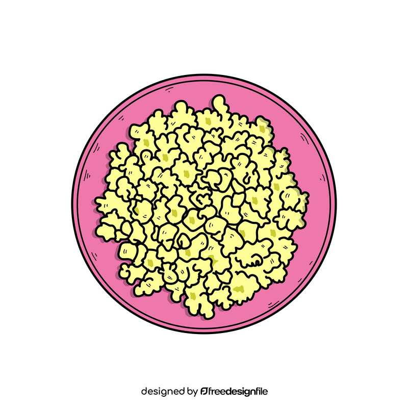Popcorn in bowl drawing clipart