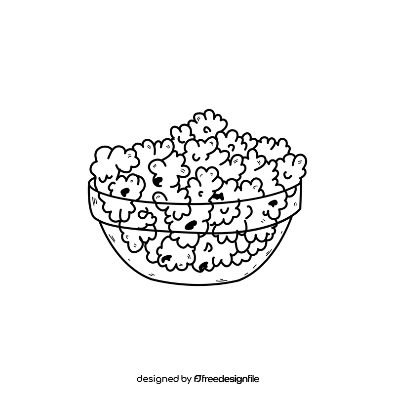 Sweet popcorn black and white clipart