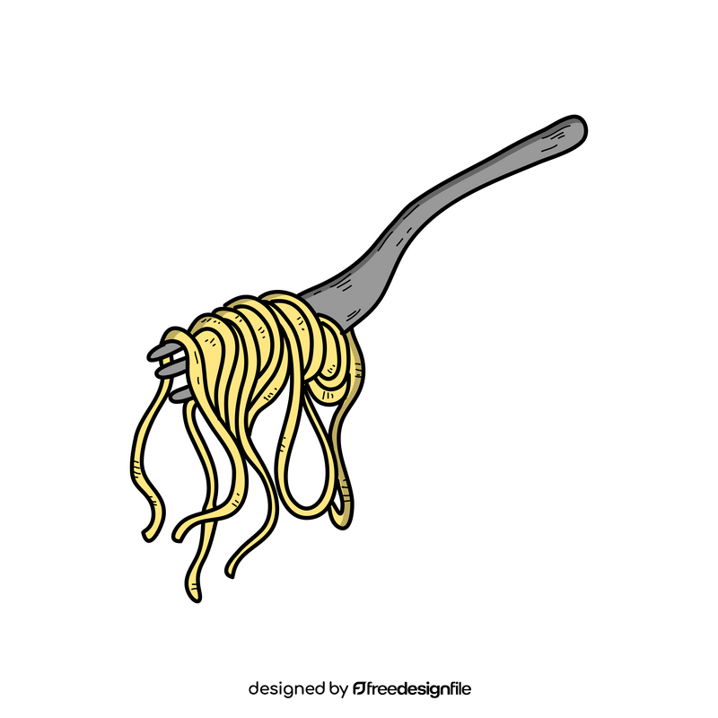 Spaghetti on folk drawing clipart