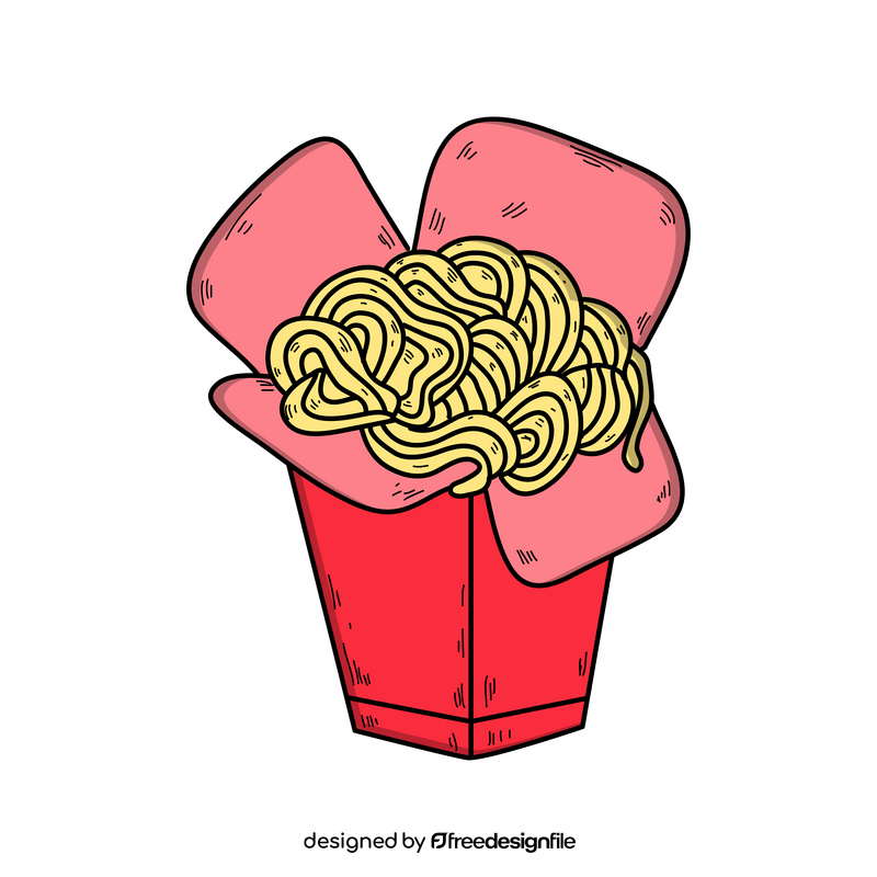 Spaghetti in box drawing clipart