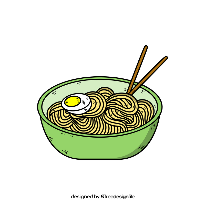 Spaghetti bowl cartoon drawing clipart