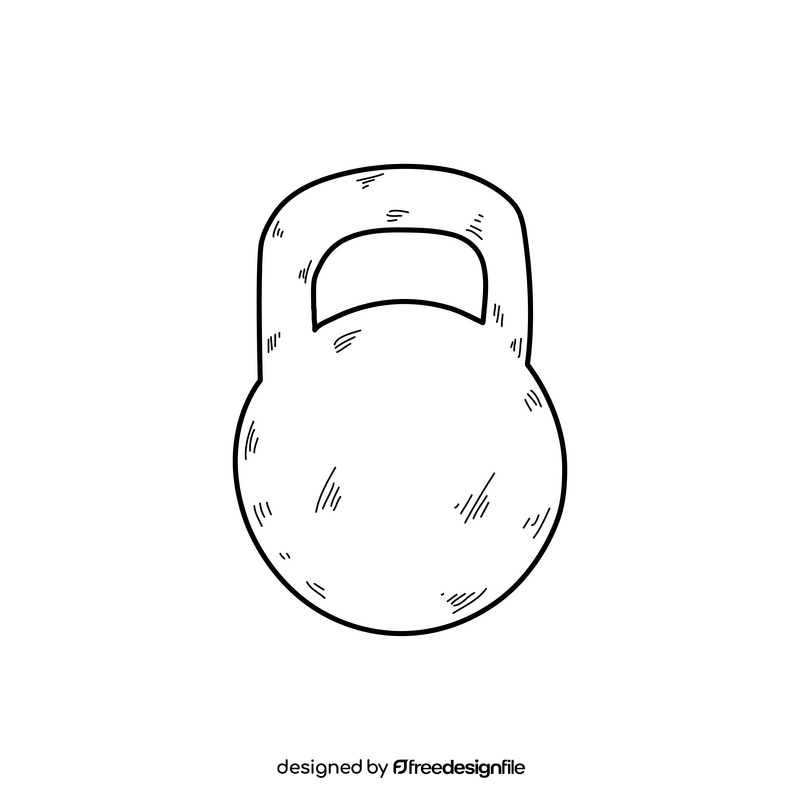 Kettlebell drawing black and white clipart