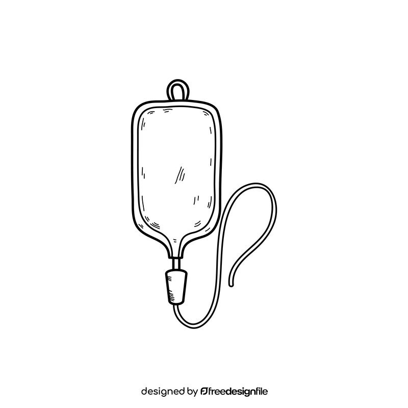 Iv drip drawing black and white clipart