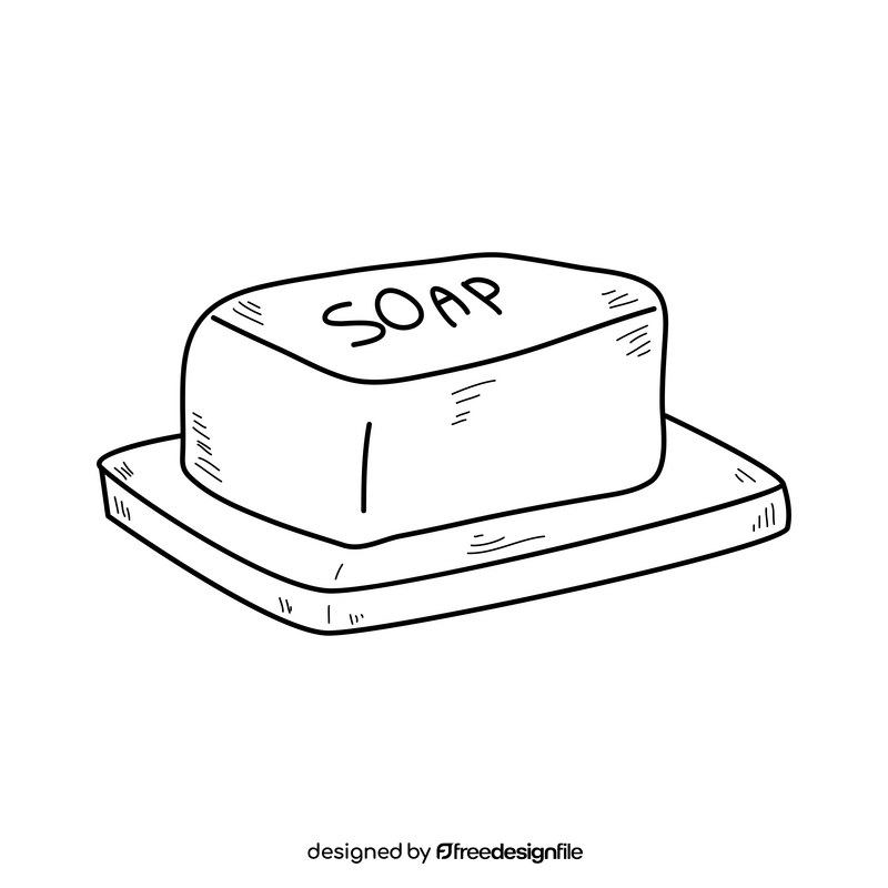 Soap drawing black and white clipart