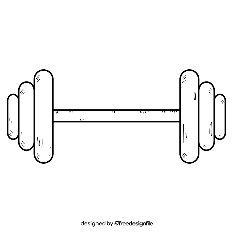 Dumbbell drawing black and white clipart