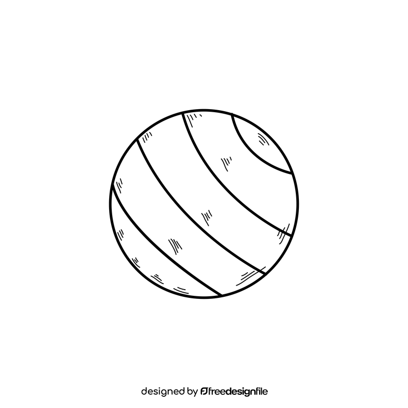 Exercise ball drawing black and white clipart