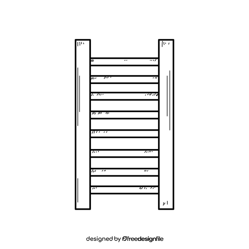 Fitness wall bars ladder drawing black and white clipart