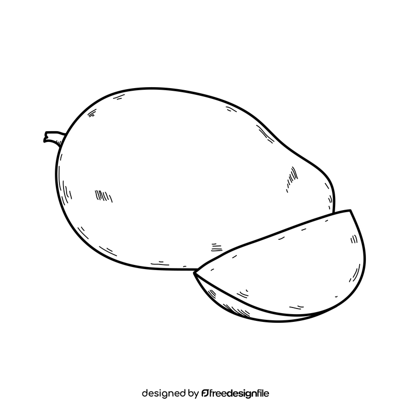 Ambarella fruit drawing black and white clipart