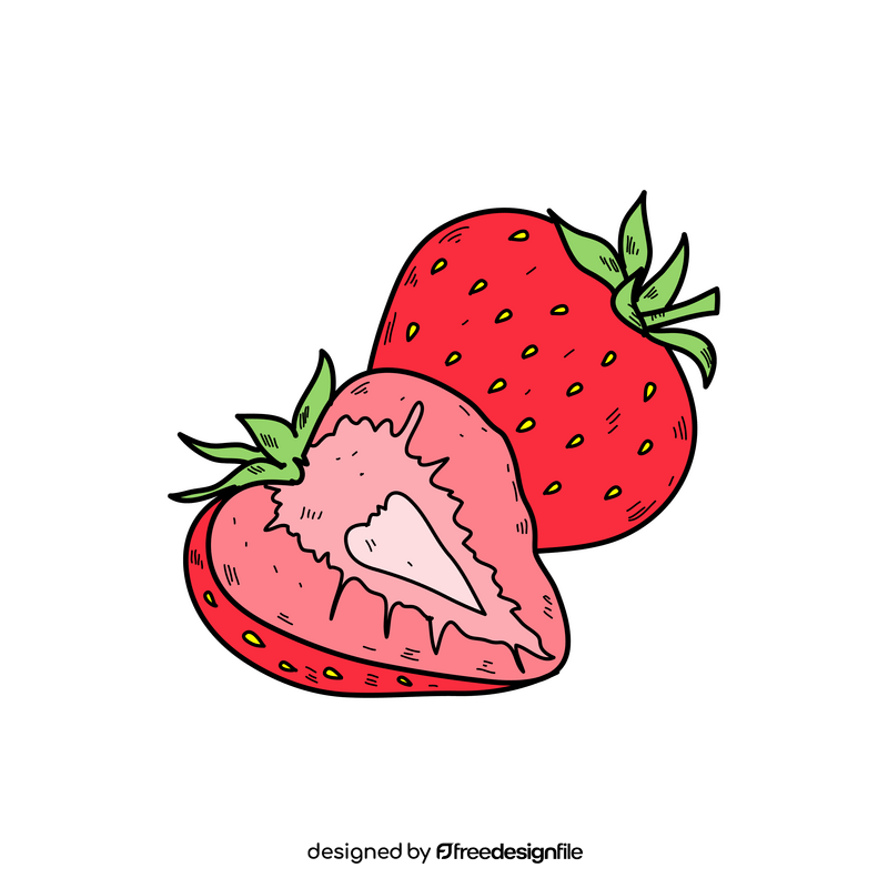 Strawberry drawing clipart