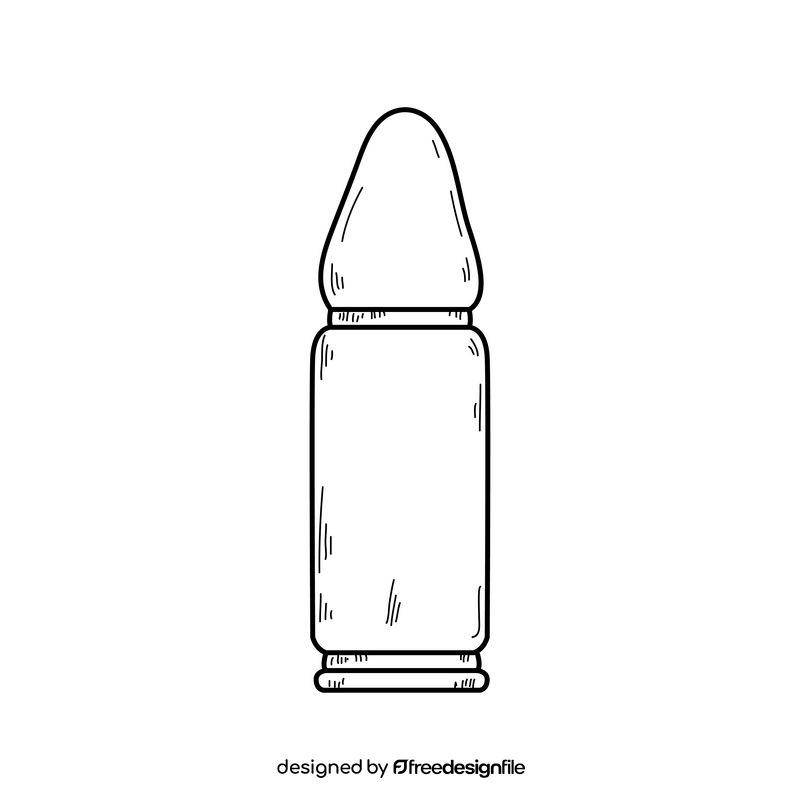 Bullet drawing black and white clipart