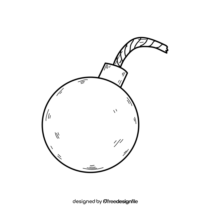 Bomb drawing black and white clipart