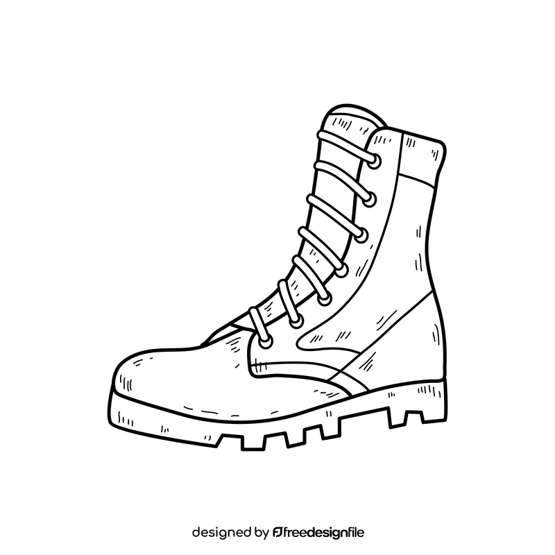 Army boots drawing black and white clipart free download