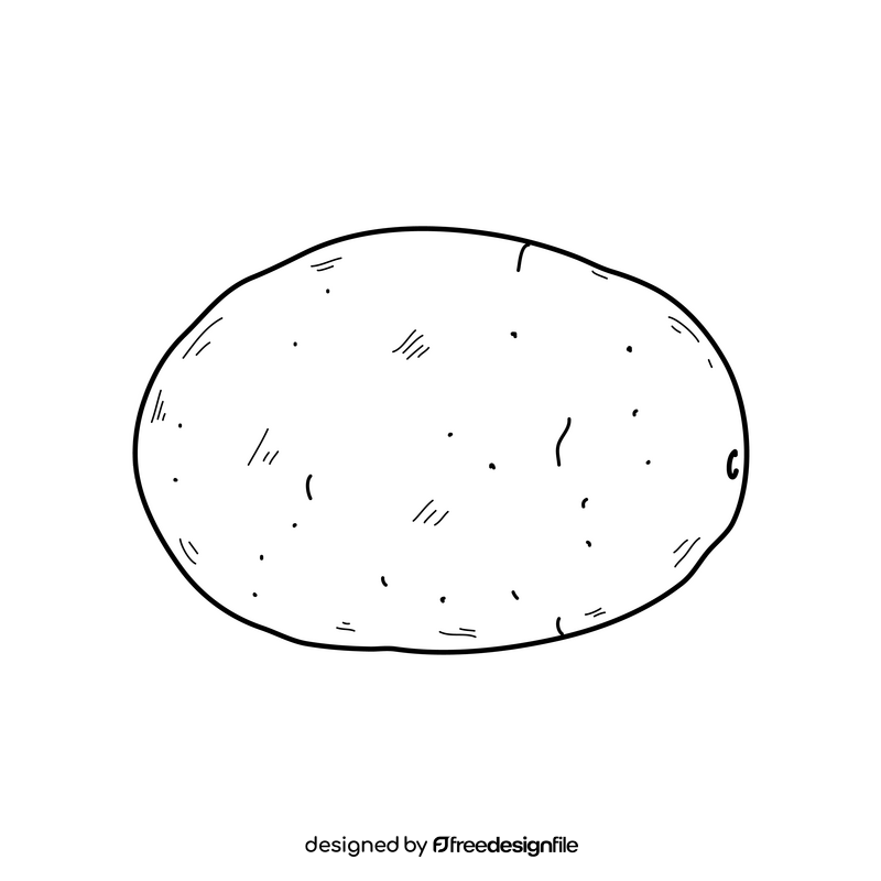 Potato drawing black and white clipart