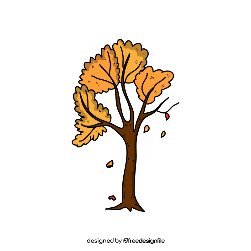 Autumn tree drawing clipart