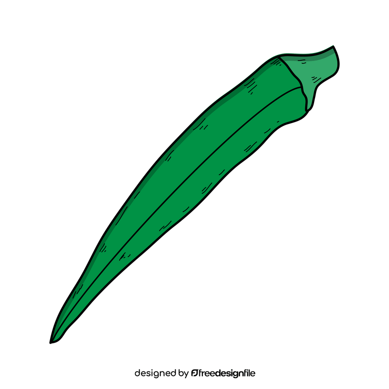 Green hot chili pepper drawing clipart