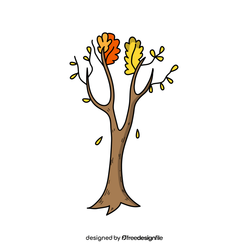 Autumn tree without leaves clipart