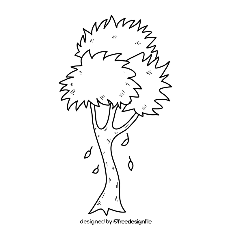 Autumn tree drawing black and white clipart free download