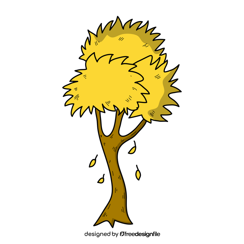 Autumn tree drawing clipart