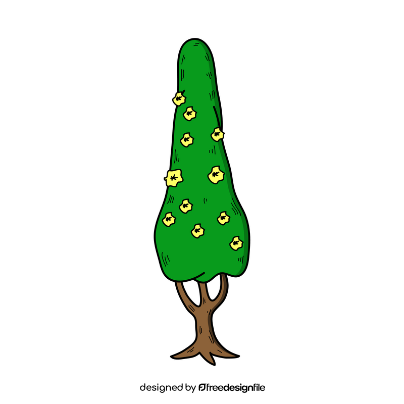 Cute spring tree drawing clipart