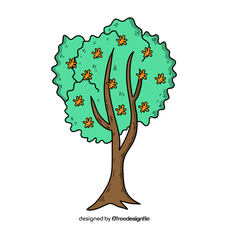 Cartoon spring tree drawing clipart