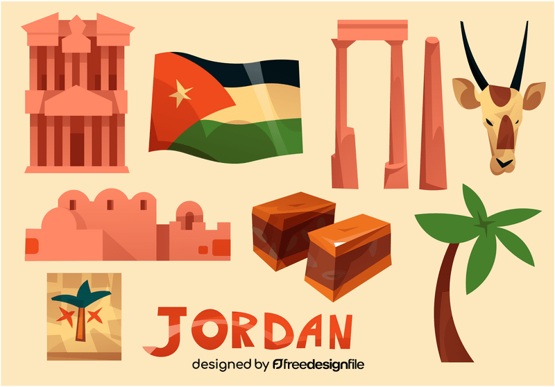 Jordan icon set vector