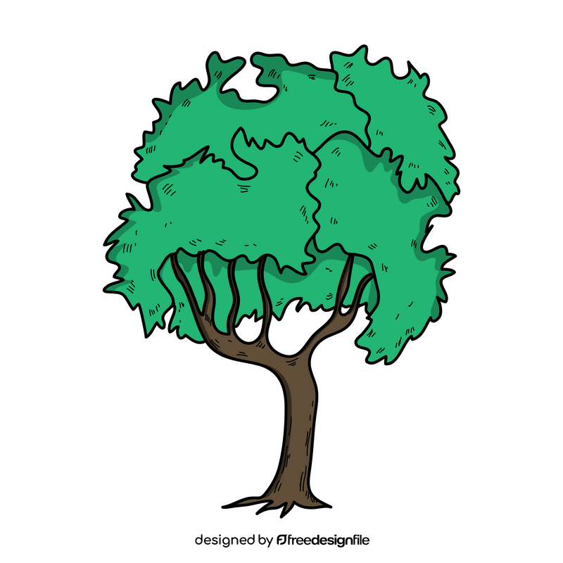 Summer green tree drawing clipart