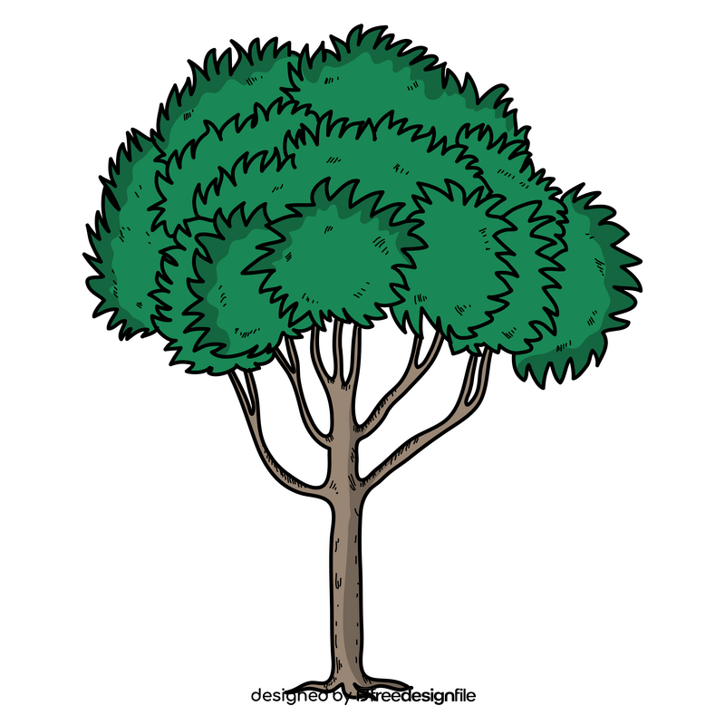 Summer season tree drawing clipart
