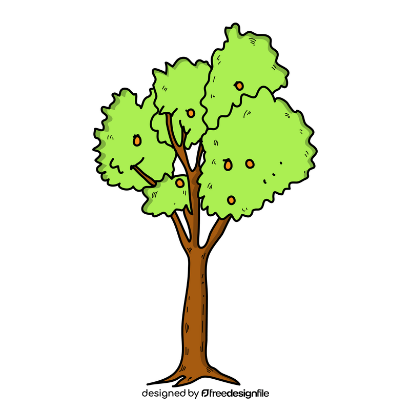 Transparent green tree drawing clipart