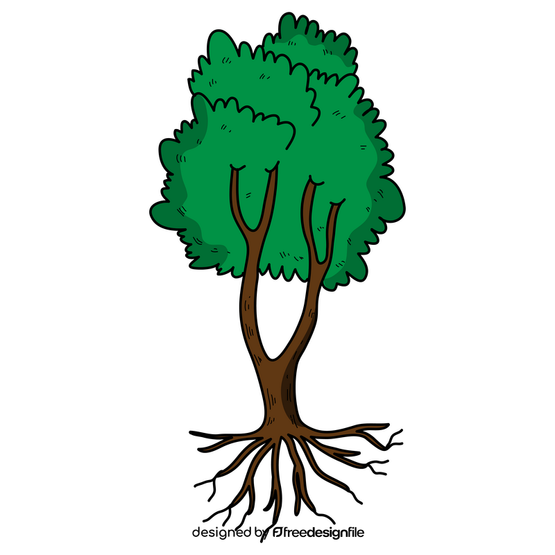 Tree with roots clipart free download
