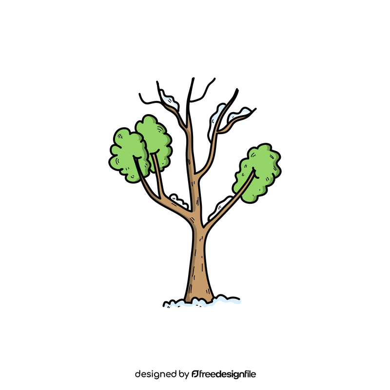 Winter tree drawing clipart