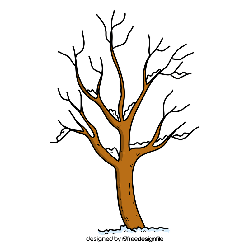 Free winter tree without leaves drawing clipart