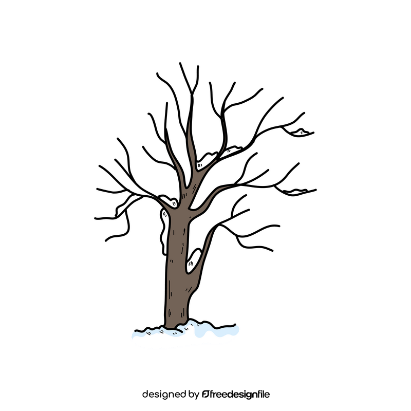Winter tree with snow clipart